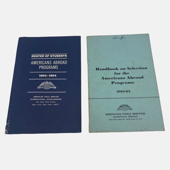 American Field Service Other - Americans Abroad Programs 1962-1963 Handbook & 1963-1964 Roster of Students
